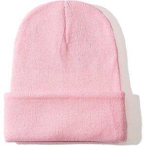 Pink Men and Women Knit Hat Winter Beanies